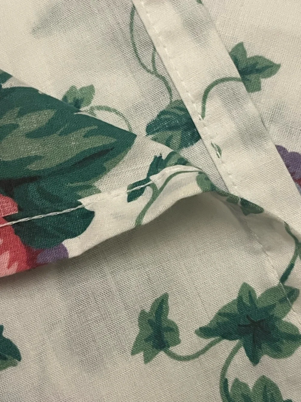 Floral Vintage Shower curtain Panel - Red, Purple & Green Flowers